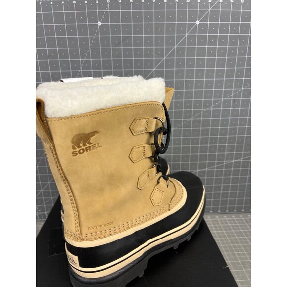Sorel Caribou Men’s Waterproof Insulated Boots Buff & Black Size 8 - Picture 3 of 10